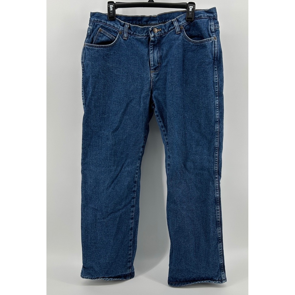 Wrangler Rugged Wear Fleece Lined Jeans Blue Denim Women 13/14x30 Winter Outdoor
